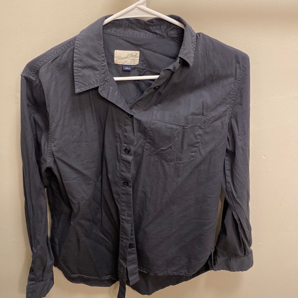 Long sleeve purple button down